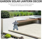 Yardwe Solar Pagoda Lantern Garden Statue Indoor Outdoor Zen Asian Decor for Landscape Balcony Garden Patio Porch Yard Ornament Grey - Image 6