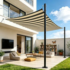 2 Pack 12 Ft Shade Sail Poles, Heavy Duty Metal Outdoor Support Post Kit, Rust-Resistant Shade Sail Support Poles, Adjustable Metal Sun Shade Poles for Patios, Courtyards, Backyards and Gardens by Beizelte