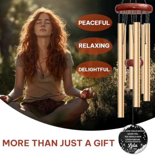 Personalized Cat Memorial Wind Chime, Custom Name & Year Sympathy Gift, in Loving Memory Pet Loss Windchime, Remembrance Garden Decor Deep Tone Outdoor 26 32 37 Inch - Image 3