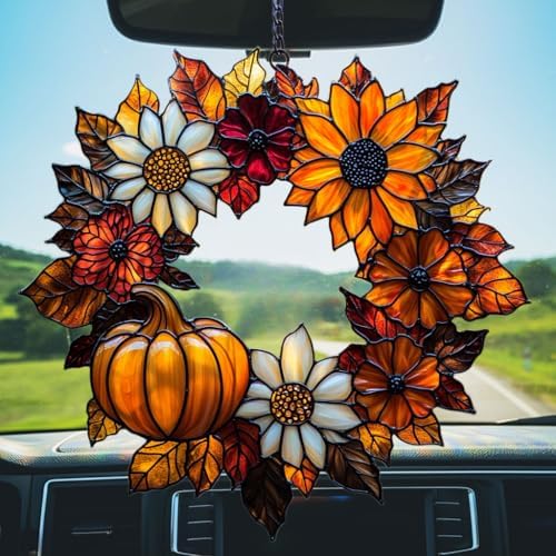 Autumn Pumpkin Wreath Acrylic Suncatcher - Image 5