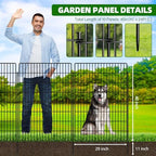 10 Panels Garden Fencing Animal Barrier with Lock, 40 in(H) X 24 ft(L) Dog Fence Outdoor for Yard Rustproof No Dig Decorative Tall Garden Fence Metal Wire Panel Border Rabbit Ground Stakes Fencing - Image 3