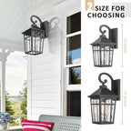Darkaway 2pcs Large Outdoor Wall Lights for House, 18inch Exterior Lighting Fixtures Wall Mount Outdoor Porch Lights Black Outside Sconce Lights with Water Ripple Glass for Patio Garage Hallway - Image 4
