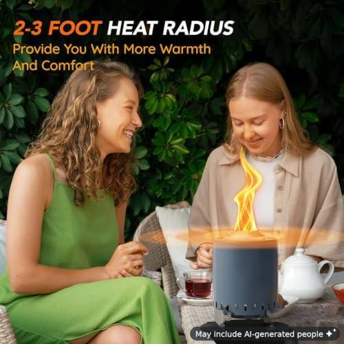 Breezz Smokeless Tabletop Fire Pit 7 in, Blue - Image 6