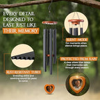 32 inch Black DIY Photo Insert Memorial Wind Chimes for Loss of Loved One - Image 6