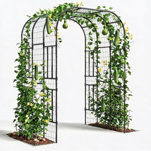 Garvee Metal Garden Arch Trellis, 7.5 Ft Black by Garvee