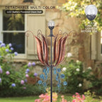 MUMTOP Wind Spinner Outdoor, Large Metal LED Kinetic Wind Sculptures, Tulip - Image 5