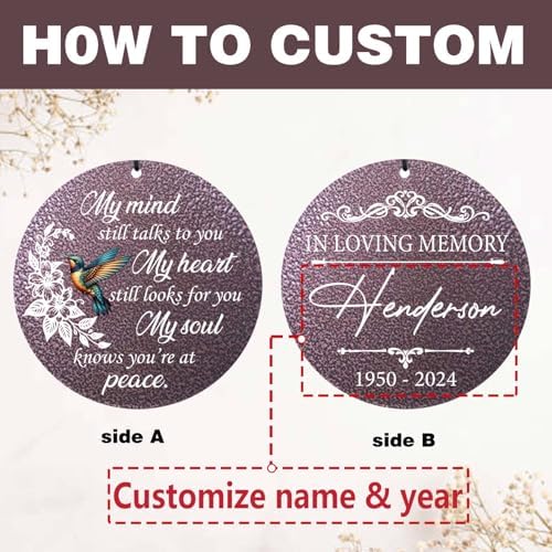 Personalized Wind Chimes Memorial Mother Father, Hummingbird Keepsake - Image 6