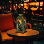 Solar Lantern Stained Glass Raven Vibrant Feathers Golden Sun Wildlife Art Outdoor Waterproof Hanging Solar Light Outside Lights for Patio Yard House Lawn Decor Birthday Gifts for Women Mom - Image 7