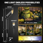 GOLDEN STAR Low Voltage Landscape Lights - 3W 100LM Compact Spotlights, 12V AC Cast Aluminum Accent Lighting, 2900K Warm White, Replaceable MR11 LED Bulb, with Reinforced Stakes - Image 2