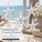 Stained Glass Iridescent Starfish 3in Suncatcher Set of 5 Piece, Home Decor - Image 5