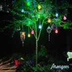 Solar Hanging Lanterns Outdoor: 12 Pack Cracked Glass Ball Lights with Clip - Waterproof Color Changing Globe Decorative Garden Tree Fence - Gardening Holiday Gifts for Women - Image 2