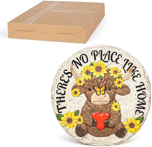 GIGALUMI Highland Cow Garden Stepping Stones Outdoor Walkway Yard Patio by GIGALUMI