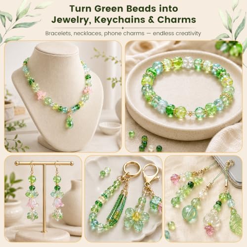 Lurui Beaded Plant Kit - DIY Glass Bead Plant Making Kits for Adults - Succulent Flower Suncatcher Garden Craft Starter Set with Green Crystal Seed Beads - Image 5