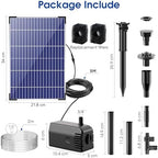 Biling 12W Solar Pond Pump Dry-Run Protection Quiet Fountain Pump Bird Bath - Image 6