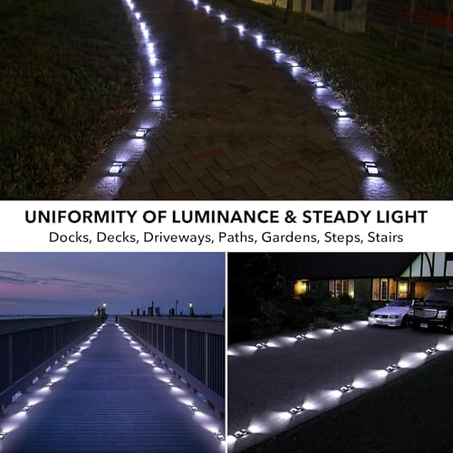 AGPTEK Solar Driveway Lights 12 Pack, Outdoor Deck Dock Marine Waterproof - Image 2