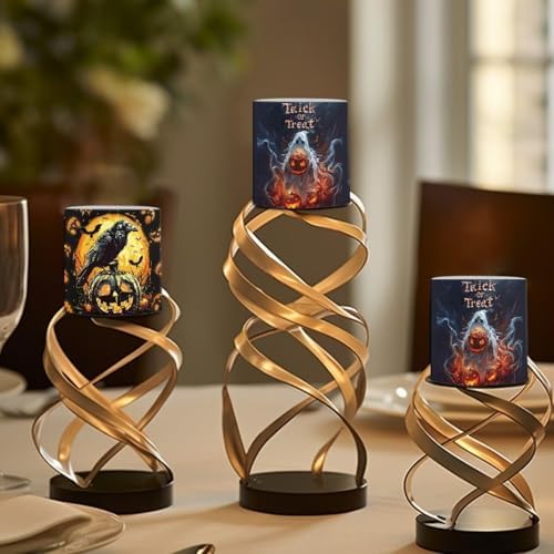 Pumpkin Lantern LED Candles with Remote Timer Color Changing Control for Trick or Treat Decoration Set of 4 Flameless LED Candles Halloween Decorations - Image 4