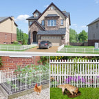 26 Panels No Dig Animal Barrier Fence, 13in(H) x 37ft(L) Garden Edging Border Fencing, Rustproof Metal Stakes Decorative Garden Fence, Dog Digging Defense Fencing Barrier for Outdoor, Yard, White - Image 7