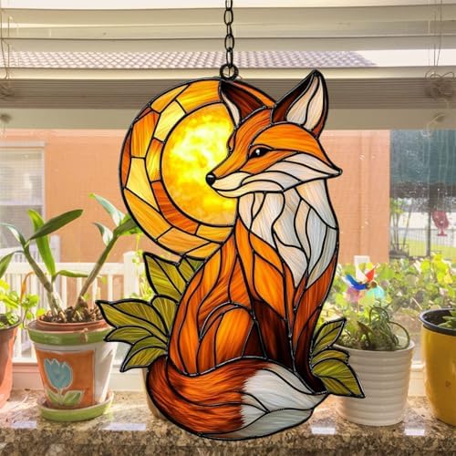 Autumn Fox Acrylic Suncatcher - Image 4
