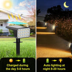 Solar Spot Lights Outdoor, 4 Pack Outdoor Solar Lights for Yard, 4 Lighting Mode Solar Landscape Spotlights with Auto On/Off, Waterproof IP67 Wall Lights for Garden, Walkway (75LED, Warm White) - Image 4