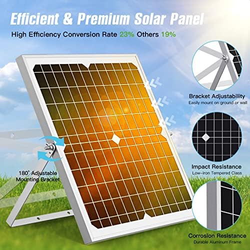 20W Solar Fountain Pump, 350GPH Submersible Solar Pond Pump with Adjustable Flow & 4 Nozzles, Anti-Clog Barrier Bag for Bird Bath, Outdoor Pond, Garden Water Features, Pool - Image 2