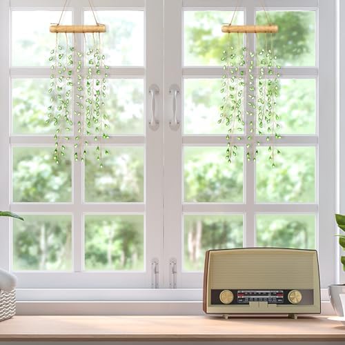 Suncalla 2 Pcs Green Plants Crystal Suncatchers Window Garden Decor - Image 2