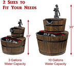 Wood Barrel with Pump Outdoor Water Fountain - Medium Garden Water Fountain - Image 5