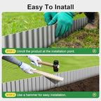Land Guard Corrugated Garden Edging Border, 12" x 100' Landscape Paver Edging, Tall Landscape Edging, Fence for Garden, Flower Bed, Lawn and Landscape Edging (Silver) - Image 7