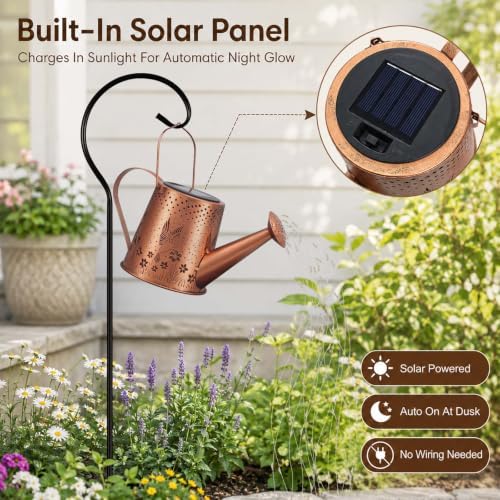 Solar Watering Can Lantern,Large Size,LED String Lights,Hummingbird - Image 5
