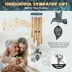 Sympathy Wind Chimes for Outside Deep Tone, Memorial for Loss of Loved One Prime, Bereavement Condolence Remembrance Funeral Gifts for Grieving Friends Loss of Mother Father - Image 2