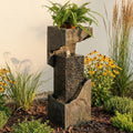 Water Fountain Outdoor Garden 35.4" H Modern Outdoor Fountains and Waterfalls with Lights Flooring Standing Indoor Water Fountains for Garden, Patio, Deck, Backyard, Porch and Home Art Decor by Bumilgar