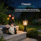 Solar Garden Gnome Statue Outdoor Decor with Mushroom Light - Image 2