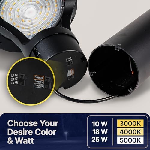 Bollard Light 39", 120-277V, 10/18/25W, 3CCT 3000-5000 Kelvin, UFO - Image 3