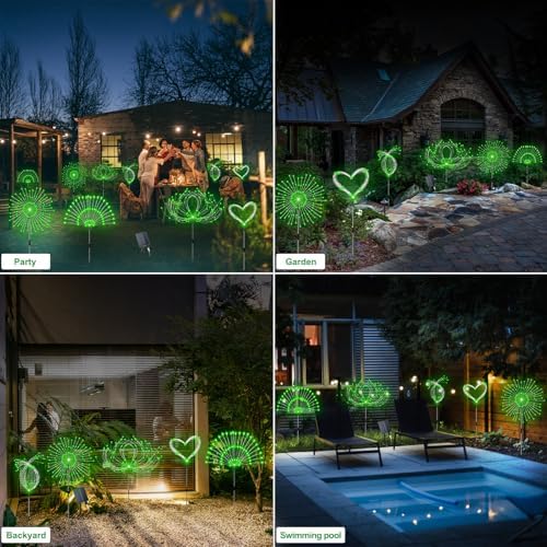 Slyuexu Solar Garden Lights Outdoor Waterproof, 4 Pack Total 480 LED - Image 6