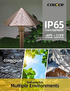 COLOER 4-Pack Brass12V Low Voltage Garden Path Lights Outdoor(605B) - Image 5