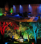 TOVEENEN Color LED Outdoor Landscape Spotlight - 120V 12W Waterproof Spot Lights for Christmas Halloween Yard House, 2 Pack - Image 3