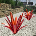 Large Tequila Rustic Sculpture, Rustic Metal Agave Plants for Outdoor Patio Yard Mexican Plant Garden， Agave Outdoor Lawn Ornaments Yard Stakes (Red 2pc) by Unknown