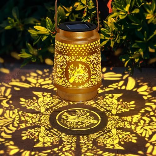 Mothers Day Gifts Cardinal Solar Lanterns Outdoor Waterproof with Shepherd Hook,Cardinal Gifts for Women,Men,Metal Solar Garden Lights for Yard,Patio,Lawn,Tabletop,Pathway,Landscape,Garden - Image 2