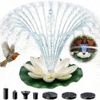 Floating Solar Fountain Lotus Flower Design for Garden Pond Bird Bath (B) - Image 5