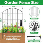 Decorative Garden Fence 24in (H) x16ft (L),Arched Metal No Dig - Image 2