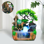 Tabletop Fountain Ornament, 110V Rockery Fountain, Small Rockery Water Fountain Indoor with LED Lamp Atomization Effect, Suitable for Living Room, Bedroom, Office Decoration (B) - Image 6
