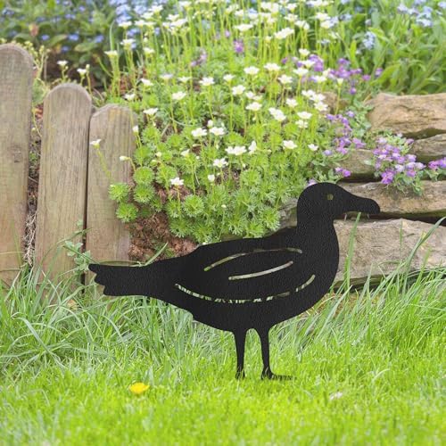 Seagull Metal Garden Stake Decorative, Coastal Bird Silhouette Statues for Yard Art, Outside, Patio, Outdoor Decor, Garden Decorations, Lawn Ornaments - 18" Black - Image 5