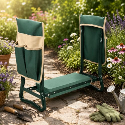 Garden Kneeler and Seat with Tool Pouches, Foldable, EVA Foam Pad - Image 6