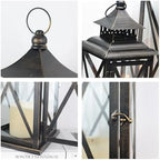 3PCS (20’’&13’’&9’’) Lanterns Decorative Indoor & Outdoor, Vintage Metal Frame Candle Holders for Front Porch, Patio, Pathway, Balcony, Garden, Yard Decor, Halloween Christmas Decorations - Image 4