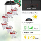 Solar Snowman Star Wind Chimes Outdoor,LED Color Changing Solar Lights Outdoor Decor Mobile Wind Spinner Wind Chimes for Home Party Night Garden Decoration - Image 6