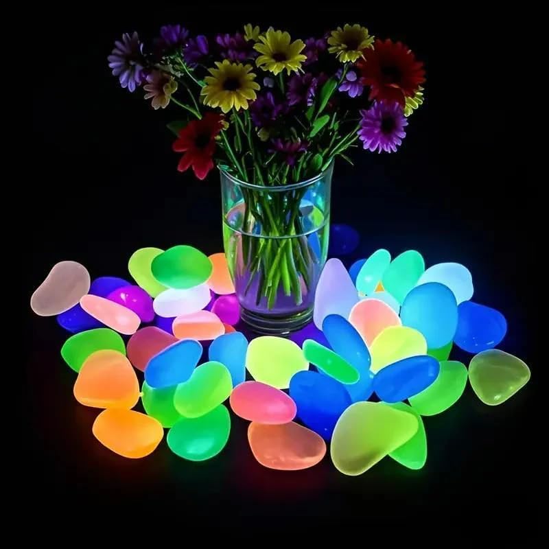 Luminous Stones for Garden & Home Decoration - 1000pcs Garden Pebbles, Small Luminous Pebbles Aquariums Rocks, for Landscaping for Fish Tank Lawn Yard Garden Walkway Plant Pots (2000 PCS) by Girldren