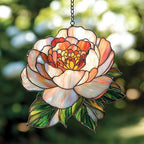 Pink Peony Acrylic Suncatcher by AVAGAN