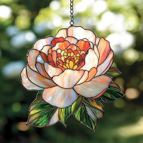 Pink Peony Acrylic Suncatcher by AVAGAN