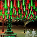 Christmas Lights Outdoor 2 Pack 16 Tube Meteor Shower Lights Red and Green by EXF