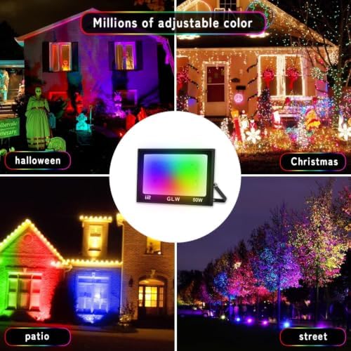 50W RGB Flood Light 500W Equiv Color Changing Stage Lights - Image 4