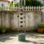 40" Vintage Metal Floor Water Fountain - Image 2
